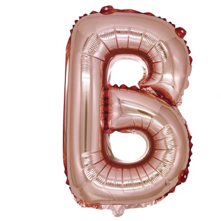 Baloane litere - Balon din folie metalizata Rose Gold, Mirific Party, Litera B, 40 cm, Coral, roz