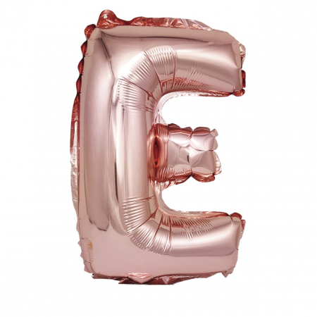 Baloane litere - Balon din folie metalizata Rose Gold, Mirific Party, Litera E, 40 cm, Coral, roz