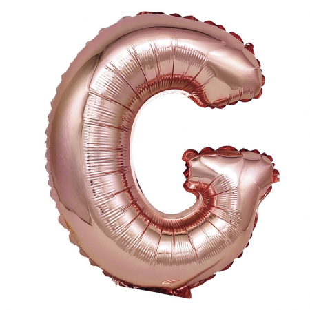 Baloane litere - Balon din folie metalizata Rose Gold, Mirific Party, Litera G, 40 cm, Coral, roz