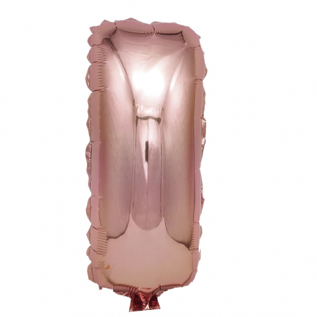 Baloane litere - Balon din folie metalizata Rose Gold, Mirific Party, Litera I, 40 cm, Coral, roz
