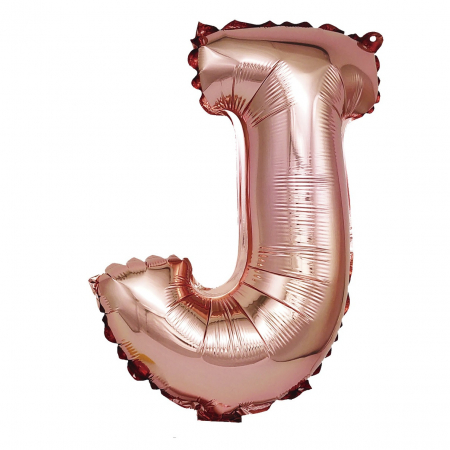 Baloane litere - Balon din folie metalizata Rose Gold, Mirific Party, Litera J, 40 cm, Coral, roz