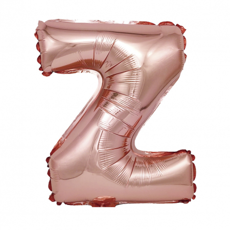 Baloane litere - Balon din folie metalizata Rose Gold, Mirific Party, Litera Z, 40 cm, Coral, roz