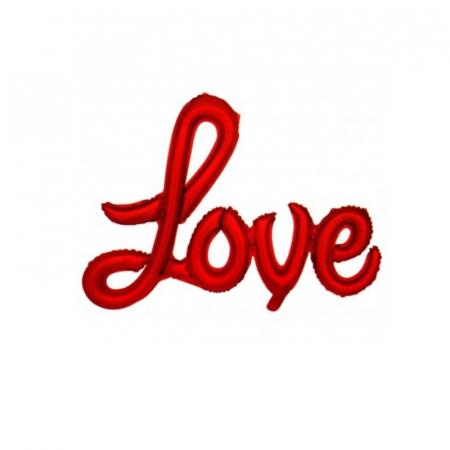 Nunta - Balon, Folie aluminiu, Love, 78 x 100 cm, Rosu