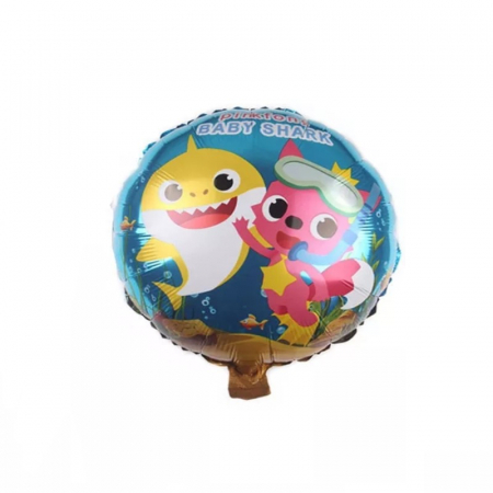 Baloane folie 45 cm - Balon folie Baby shark, model rotund, 45 cm