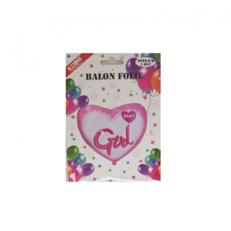 Balon folie botez inima Baby girl, 80x84 cm [1]