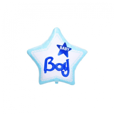 Baloane folie forme - Balon folie botez stea Baby boy, 79x84 cm