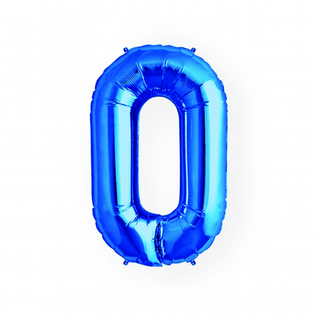 Baloane - Balon folie, cifra 0, culoare albastru, 101 cm
