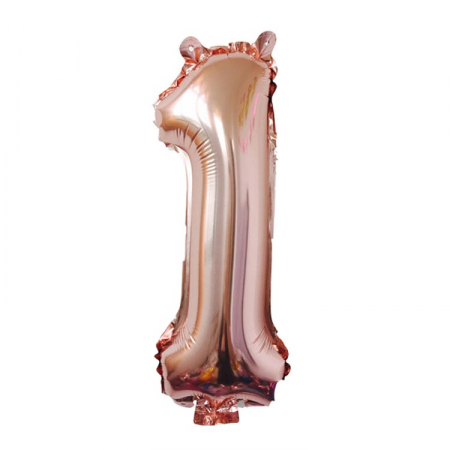 Balon folie cifra 1, 100cm, rose gold