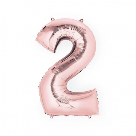 Baloane - Balon folie cifra 2, culoare  rose gold, inaltime 101 cm