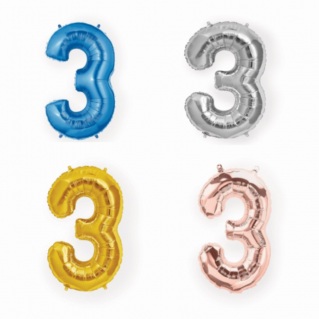 Balon folie cifra 3, 101 cm