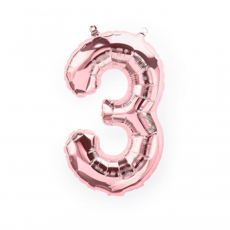 Balon folie cifra 3, rose gold, 100 cm