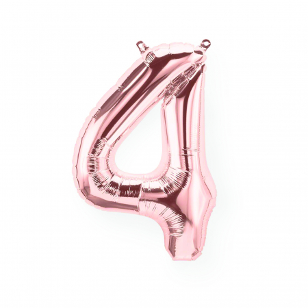 Balon folie cifra 4, rosegold, 100 cm