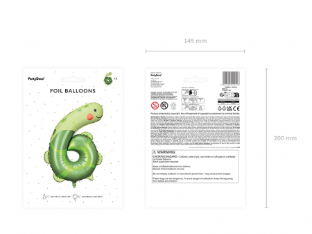 Balon folie cifra 6 Broasca Testoasa, 75x96cm [4]