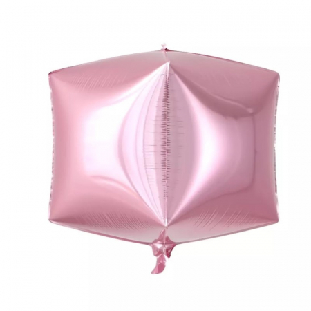 Balon folie cub, culoare roz deschis, 22 inch