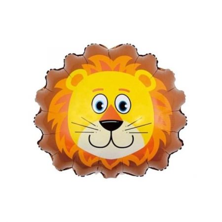 Balon folie figurina cap animal Leu 32 cm