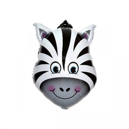 Balon folie figurina cap animal Zebra 37 cm