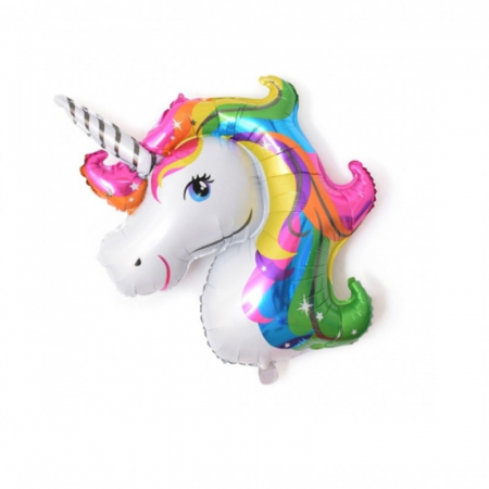 Balon folie figurina unicorn, multicolor, 108x86 cm