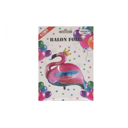 Balon folie Flamingo, roz cu bleu, 100x80 cm [2]