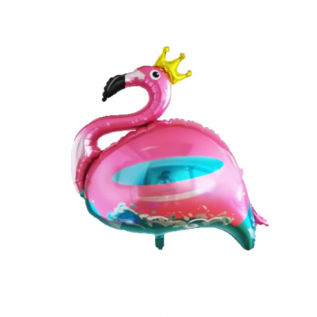 Baloane folie personaje - Balon folie Flamingo, roz cu bleu, 100x80 cm