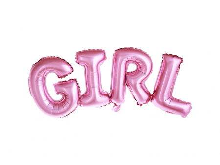 Gender reveal - Balon folie Girl, roz, 74x33 cm