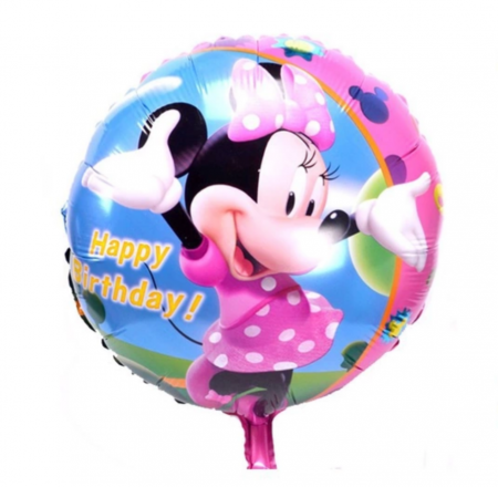 Baloane folie personaje - Balon folie Happy Birthday Minnie, 45 cm