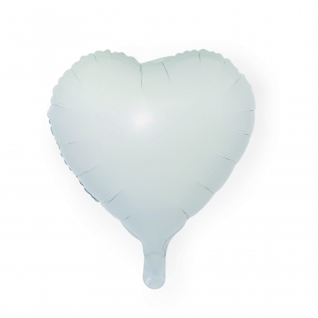Balon folie inima, alb, 45 cm