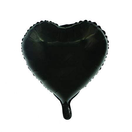 Balon folie inima, negru, 45 cm