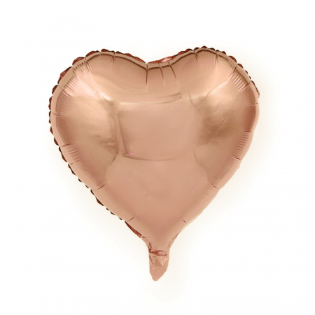 Balon folie inima, rose gold, 45 cm