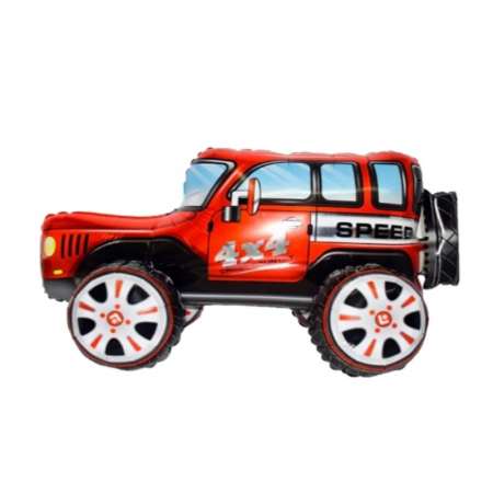 Baloane folie personaje - Balon folie, masina de teren, 35x65 cm, rosie