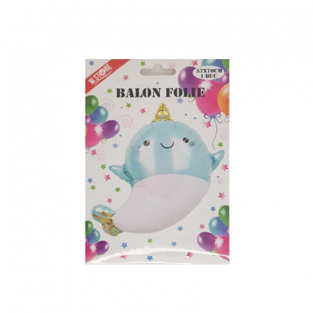 Balon folie narval bleu, 57x70 cm [2]