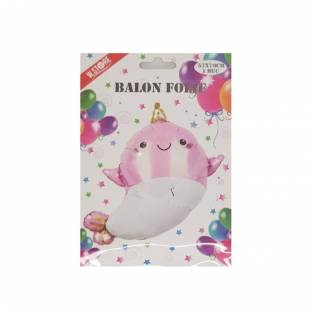 Balon folie narval roz, 57x70 cm [2]