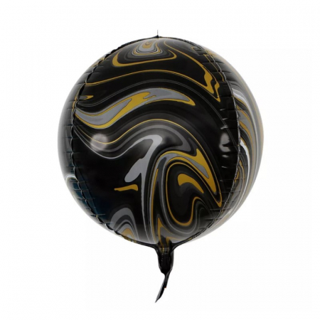 Baloane folie forme - Balon folie orbz 4D, culoare agata neagra, 22 inch
