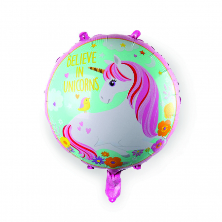 Balon folie rotund Believe in unicorns, 45 cm [1]