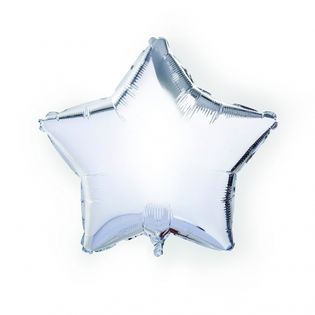Balon folie stea, argintiu, 45 cm