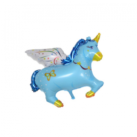 Baloane folie personaje - Balon folie Unicorn, albastru, 100x88 cm