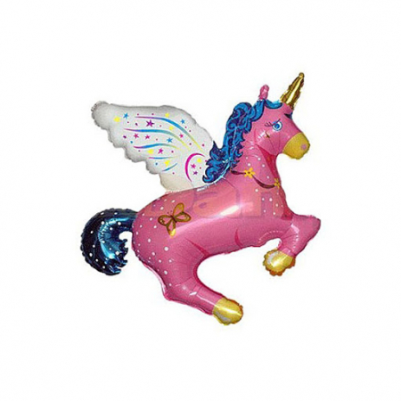 Baloane folie personaje - Balon folie Unicorn, roz, 100x88 cm