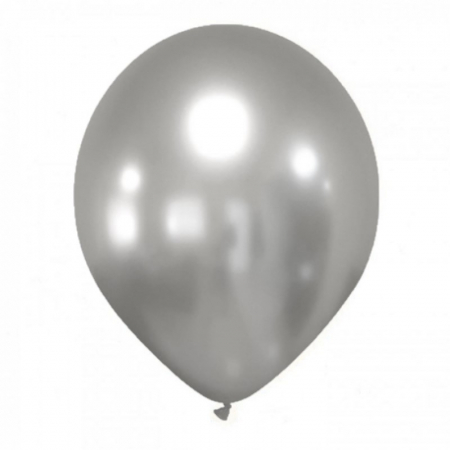 Baloane 12 inch - Balon latex 12 inch argintiu chrome