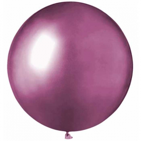 Balon latex 16 inch roz chrome