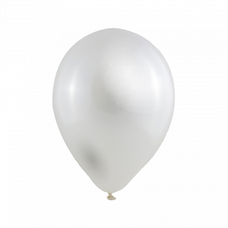 Bebe Bun Venit - Balon latex alb metalic 12 inch