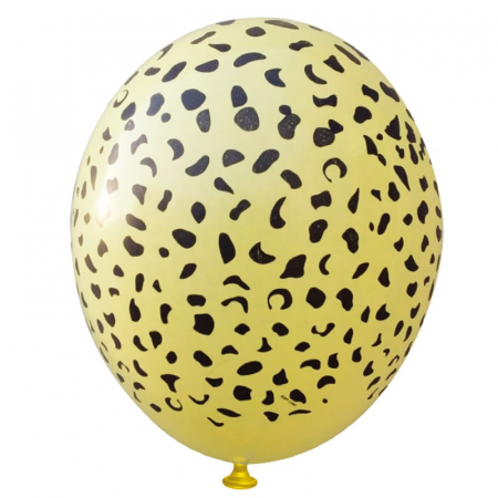 Baloane latex imprimate - Balon latex imprimat pete Jaguar, 12 inch, galben