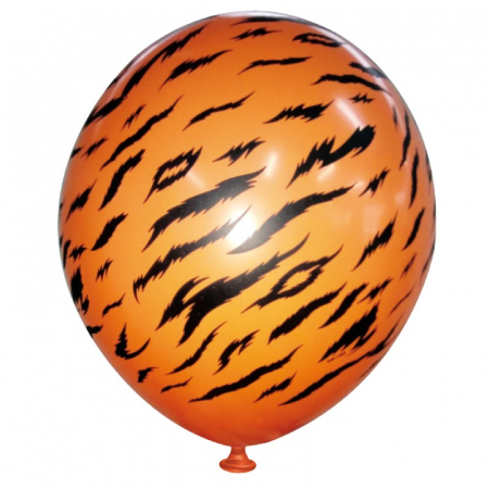 Baloane latex imprimate - Balon latex imprimat pete Tigru, 12 inch, portocaliu