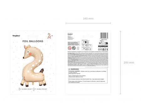 Balon, PartyDeco, Cifra 2, 102cm [3]