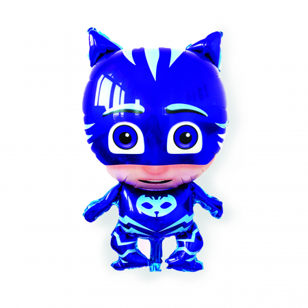 Baloane - Balon personaj Pisoi, Eroi in pijama, 65x45 cm, albastru