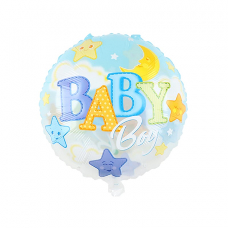 Baloane folie 45 cm - Balon rotund Baby boy, 45 cm