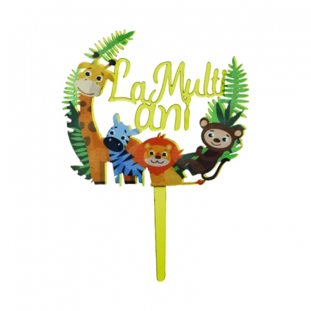 Safari Party - Decoratiune pentru tort, animale salbatice, 23 cm
