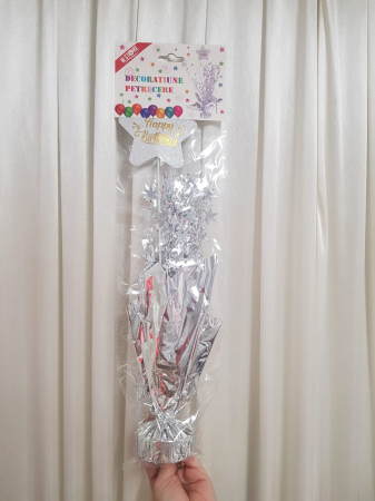 Decoratiune petrecere pentru masa, argintiu, 40 cm [1]