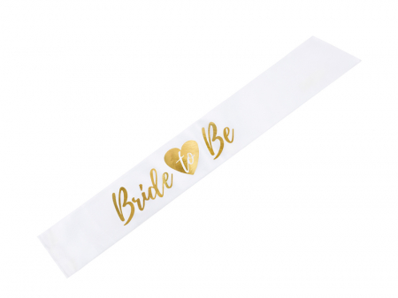 Accesorii pentru petrecere - Esarfa Bride to be, alb, 75 cm