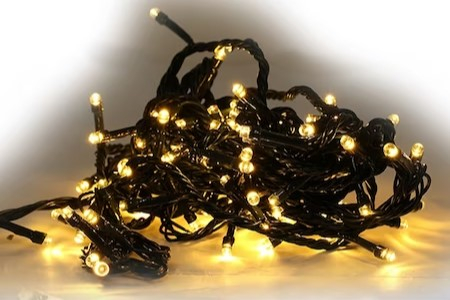 Accesorii petreceri - Instalatie Luminoasa, 100 LED, 6m, Fir Verde, Culoare Alb Cald