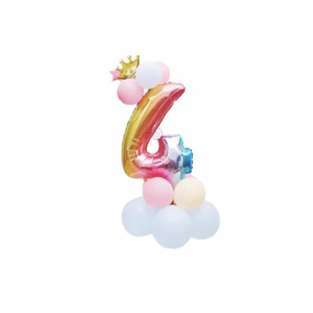 Kituri baloane - Kit aranjament din baloane, cifra 4, multicolor