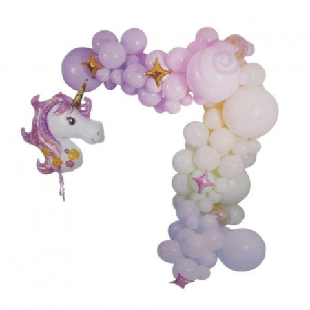 Kituri baloane - Kit aranjament din baloane tip arcada cu Unicorn, pastel